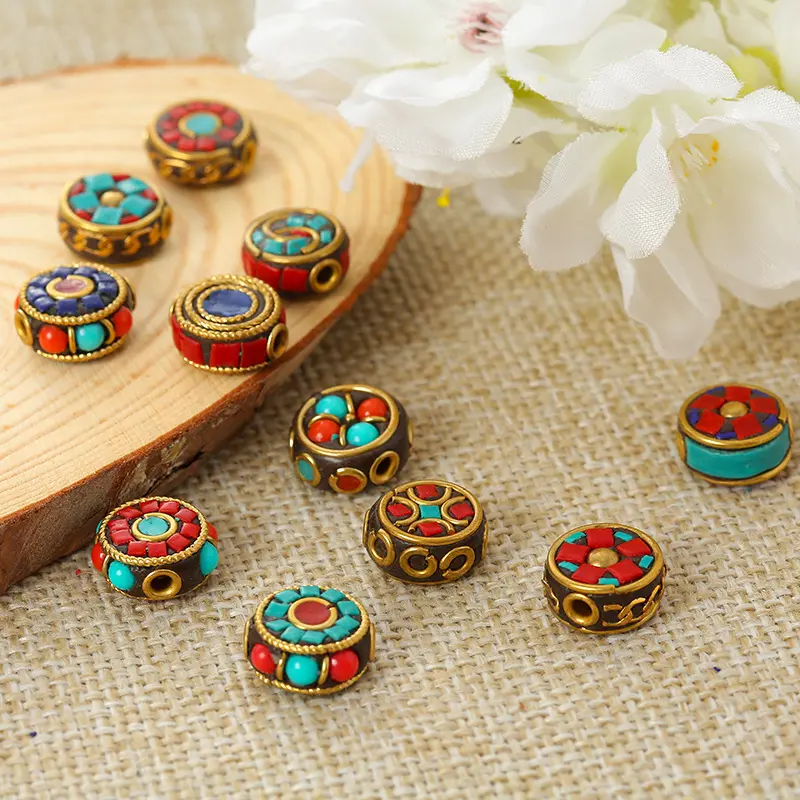 Hot Sale Handmade Round Brass Buddhist Tibetan Nepalese Bead for Jewelry Making