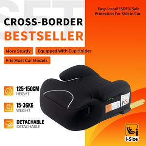 Vente directe d'usine, siège rehausseur sans dossier pour voiture, pour enfants de 125 à 150 cm, avec installation Isofix, certifié ECER129, coussin lavable - Product Image 1