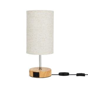 Cảm Ứng Điều Khiển Chuyển Đổi USB A + C Sạc Cổng 3 Cách Thay Đổi Độ Sáng Bằng Gỗ/Kim Loại Chủ Cơ Sở Bảng Đèn Với Vải Chụp Đèn - Product Image 1