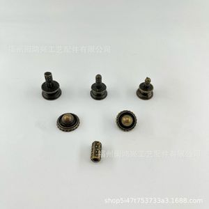 Min Hong Xing Zinc Alloy <b>Button</b> 17x14mm M4 Thread Brass Color For Furniture Hardware - Product Image 2