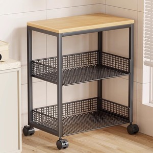 Rack en fer multifonctionnel à roulettes sur pied pour la vaisselle Organisateur de cuisine domestique Épices - Product Image 1