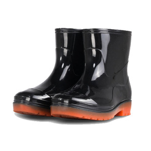 <span class=keywords><strong>Bottes</strong></span> de cuisine de couleur noire en matériau oxford doublure en peluche à coupe basse en PVC (facultatif) <span class=keywords><strong>bottes</strong></span> de pluie d'hiver imperméables botte de jardin - Product Image 2