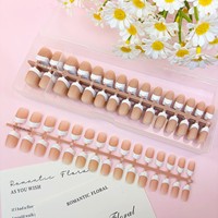 Faux ongles préformés prêts à poser, assortis par taille, rose blush, lot de 30 pièces, faits à la main, avec couche de finition, courts