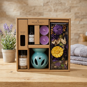 Coffret Cadeau en Bois de Luxe Fait Main, Ensemble de Thé aux Herbes, Collection Exquise d'Aromathérapie à la Lavande pour la Maison et les Fêtes - Product Image 3