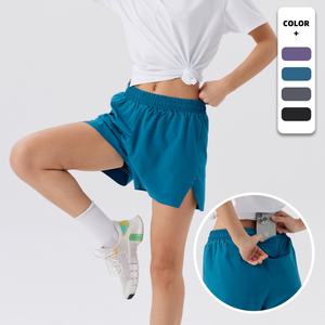 Shorts Deportivos de Mujer, Cintura Alta, Mallas para Correr, Capas Elásticas de Malla, para Entrenamiento - Product Image 1
