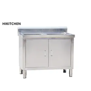 custom kitchen working table/used industrial work table/stainless steel work table with sink and drawer