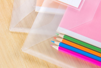 Enveloppe de classement en plastique couleur pastel macaron avec bouton-pression, porte-étiquette, sac de rangement pour documents imperméable – Vente en gros