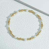 Bracelet F362 tendance bohème avec perles d'eau douce, plaqué or, en cuivre et perles mélangées, bracelet empilable, cadeau pour femmes