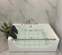 Baignoire autoportante moderne en acrylique avec cascade, massage de luxe, pour hôtel, bain chaud intérieur, hydrothérapie incluse 22