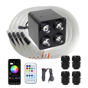Kit de Fibra Óptica Intermitente RGBW de 36 W y 4 Puertos |   Luces LED de Estrellas para Techo de Coche y Decoración del Hogar - Product Image 1