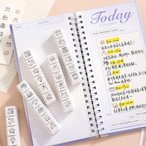 Logo timbre conception personnalisée personnalisé petit mini 6 ligné pré encré auto-encre caoutchouc Journal logo timbre - Product Image 4