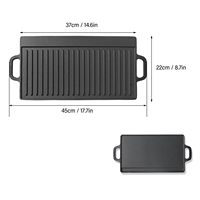 Plaque de cuisson réversible Smartpan en fonte émaillée double face 2-en-1 pour cuisinière à induction et cuisinière à gaz – Durable et facile à utiliser