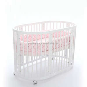 Convertible 3-in-1 Natural Wood Musical Baby Cot Bed <strong>Round</strong> &amp; Oval Kids' <strong>Cribs</strong> for Babies and Kids Baby Supplies - Product Image 3