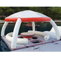 Île flottante de l'eau de loisirs populaires avec la partie flottante gonflable de jeu de l'eau de tente