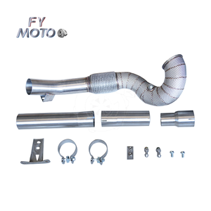 Downpipe da 3.5 ''per vw Golf MK7 MK7.5 GTI / <span class=keywords><strong>Seat</strong></span> Leon <span class=keywords><strong>Cupra</strong></span> 5F/RS 5E TFSI / A3 1.8T 2.0T 2013 + con scudo termico - Product Image 2