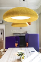 Luminaire suspendu moderne en feutre acoustique, semi-dôme en tissu, pour restaurant, hôtel, maison