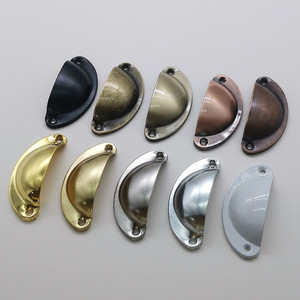 มือจับลิ้นชักรูปเปลือกหอย รูปวงรี เหล็กโบราณ สไตล์จีน สีบรอนซ์ ทนทาน ใช้สำหรับเฟอร์นิเจอร์ - Product Image 1