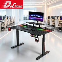 Table de jeu robuste à hauteur réglable avec support pour écran, éclairage RGB, contrôleur et crochet