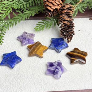 Estrella de Cristal Pulida a Mano de 3 cm Disponible en Ojo de Tigre, Amatista de Ensueño, Lapislázuli, Piedra Semipreciosa, Adorno de Escritorio, Venta al por Mayor - Product Image 2