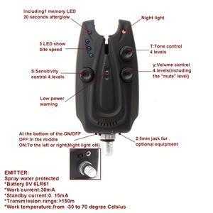 JSFUN 1 + 3 balıkçılık kablosuz Alarm enerji tasarrufu bir çekme dört Set deniz kutup balıkçılık yüksek hassasiyet depo balıkçılık Alarm seti - Product Image 3