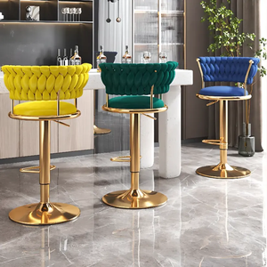 Chaises <span class=keywords><strong>de</strong></span> <span class=keywords><strong>bar</strong></span> en velours pour la maison, ensemble <span class=keywords><strong>de</strong></span> 4 tabourets <span class=keywords><strong>de</strong></span> <span class=keywords><strong>bar</strong></span>, chaises <span class=keywords><strong>de</strong></span> comptoir pivotantes à 360 degrés pour restaurant - Product Image 3