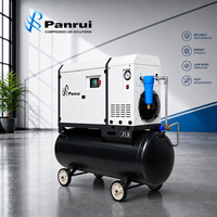 Compresseur d'air à vis portable monophasé 220V 60Hz, 10HP 7.5kW, réservoir d'air 220L, 8-13 bars, conception mobile pour la pulvérisation de meubles