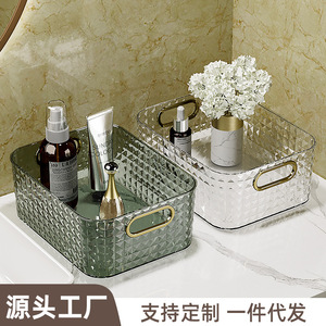 Desktop Cosmetic Storage Box 6L Transparent Gold Dark Green Gold Amber Gold No Lid Makeup Organizers - Product Image 5