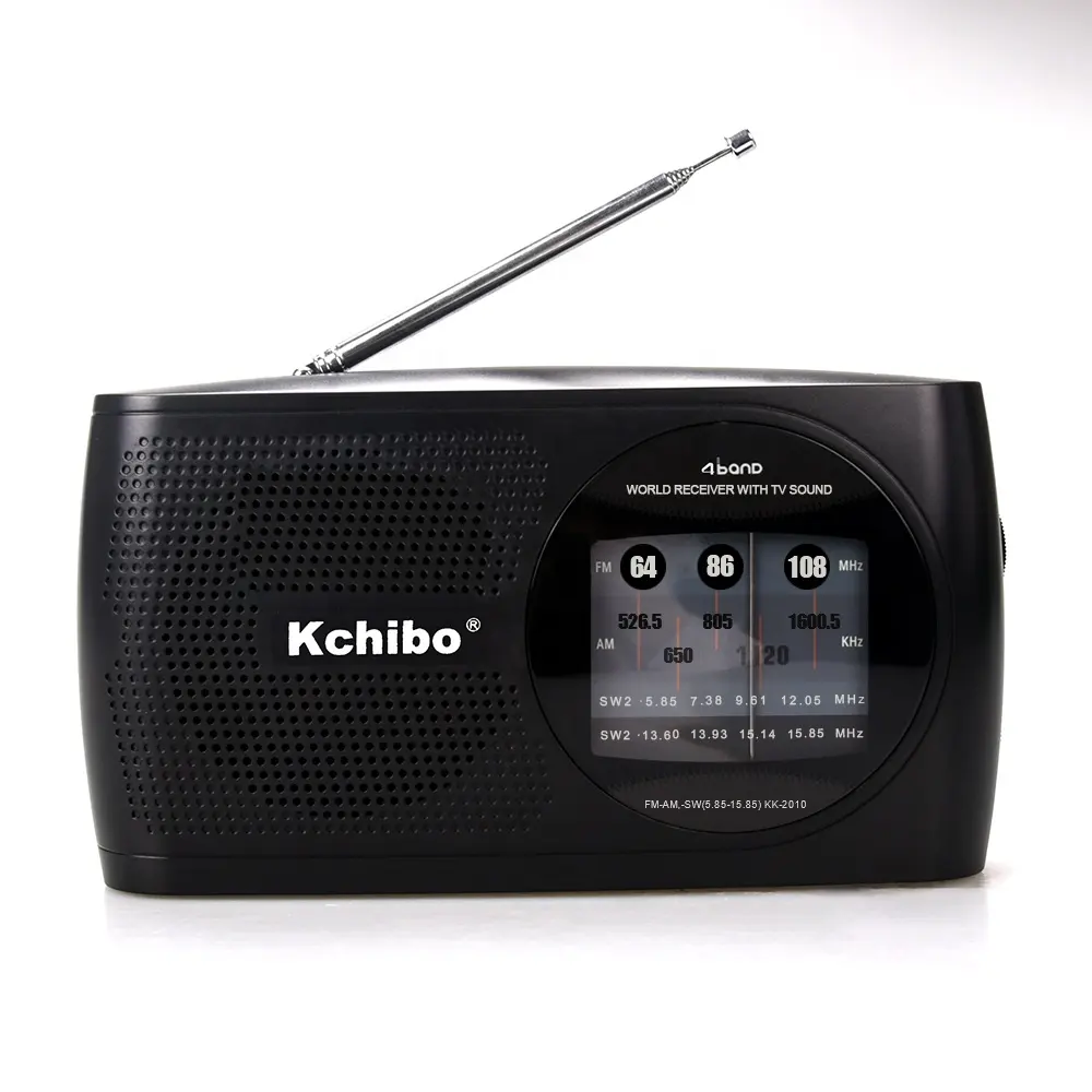 Kchibo TV Suara Dunia Band Receiver AM FM SW 4 Band Radio Portabel dengan Earphone Jack