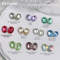 Cristal K9 Diamant ovale en forme d'œuf de pigeon 8*10 Transparent Blanc Accessoires pour nail art Modèle à fond pointu Cy0510