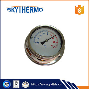 Thermomètre capillaire en acier inoxydable complet pour climatisation, bride avant et arrière - Product Image 2