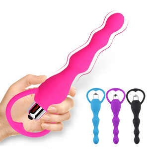 Vibratore Anale con Perline Vibranti, Massaggiatore Prostatico Gay, Plug in Silicone Morbido per Glutei, Dildo per Coppie, Prodotti per il Sesso - Product Image 1