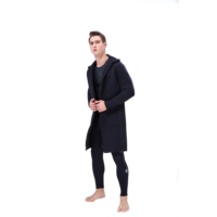 Combinaison de plongée en néoprène imperméable pour hommes et femmes, 3 mm, longueur genou, veste à capuche, séchage rapide, protection solaire, style long manteau