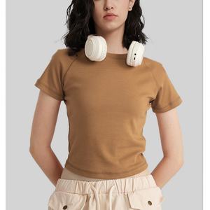 T-shirt de sport d'été personnalisé pour femme, en coton et élasthanne, coupe courte, style Y2K sexy, respirant et écologique, pour un usage décontracté - Product Image 6