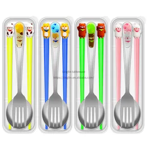 Factory Wholesale Stainless Steel Spoon Fork Chopsticks Portable Tableware Set Portuguese Tableware Portable Gift Tableware Set