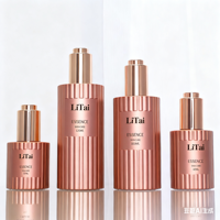 Flacon en verre à fond épais pour soins de la peau, doré, pour toner, essence, sérum, lotion, crème, avec pompe pulvérisatrice