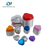 255ml de papier d'aluminium en forme de coeur CupCake Cuisson Pan Liners Muffin Tin Container pour la fabrication de récipient alimentaire