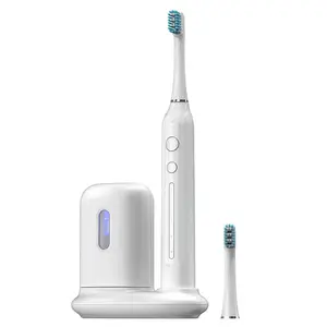 真正的超声波清洁牙刷，具有4种声波振动模式和紫外线干扰盒OEM标志超声波牙刷