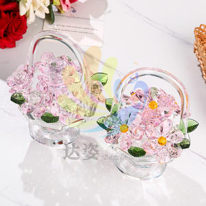 Cesta de flores de cristal Caja de flores de alto nivel de apariencia Ramo de flores Regalo de cumpleaños Red Rosa niña adorno de corazón - Product Image 3