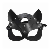 Halloween Femme Cuir pour Chat Masque Demi-Visage Renard Femme Costume Masques pour Cosplay Fantaisie Femme Masque en Cuir