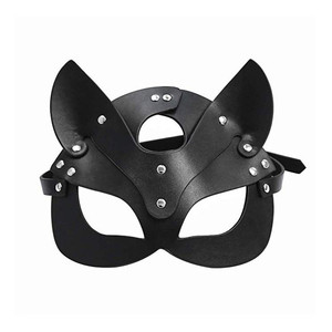 Maschere in Costume da donna per Cosplay maschera da donna in pelle di Halloween per maschera di gatto mezza faccia da donna - Product Image 5