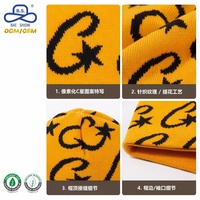 Kustomisasi C Star Pixel Jacquard Beanie OEM Pola Blok Rajut Y2K Unisex Musim Dingin 6 Warna untuk Merek Streetwear