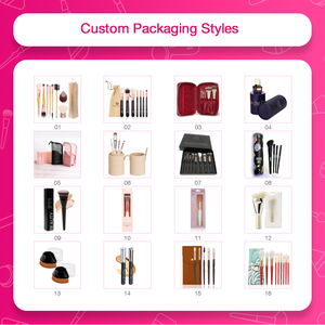 Pinceau de maquillage en éponge double extrémité en poils naturels sans latex, emballage personnalisé de beauté avec impression de logo pour les cadeaux de vacances - Product Image 4