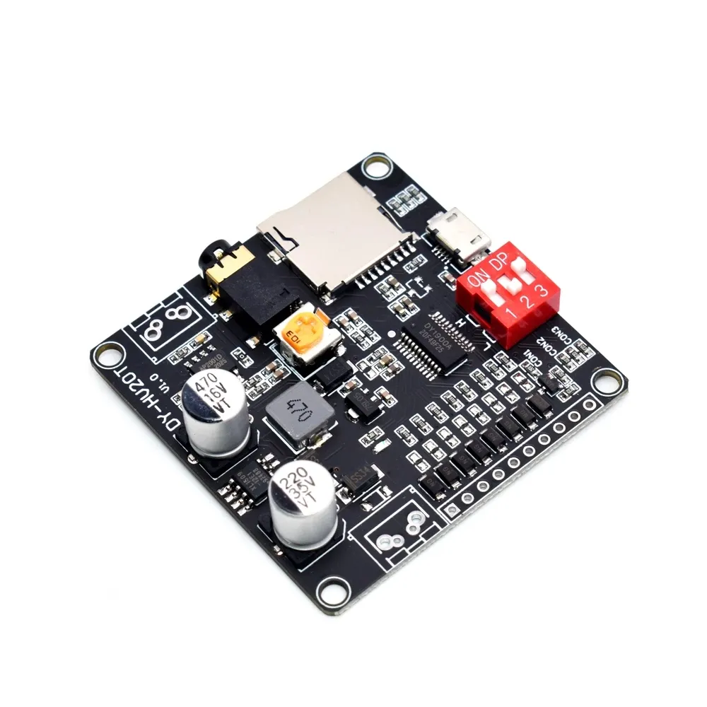 DY-HV8F DY-HV20T Voice Playback Module Board MP3 Music Player 10W 20W 12V 24V Playback Serial Control DIY Electronic