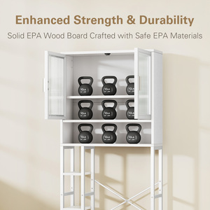 Étagère de rangement 3 niveaux <span class=keywords><strong>en</strong></span> <span class=keywords><strong>bois</strong></span> <span class=keywords><strong>pour</strong></span> salle de bain, à poser au-dessus des toilettes, gain de place - Product Image 3
