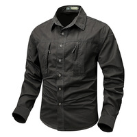 Chemise Tactique Décontractée Durable à Manches Longues en Spandex et Nylon pour Homme, Idéale pour la Randonnée, l'Escalade et la Chasse