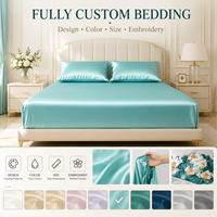 Ensemble de literie brodé sur mesure OEM ODM, housse de couette de luxe, drap, taie d'oreiller, logo personnalisé, ensemble de literie pour hôtel et maison