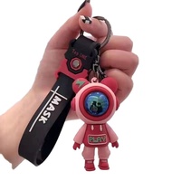 Porte-clés en silicone tendance, style européen, petit ours de dessin animé, personnalisé, pour homme et femme, pendentif de voiture, sac à dos
