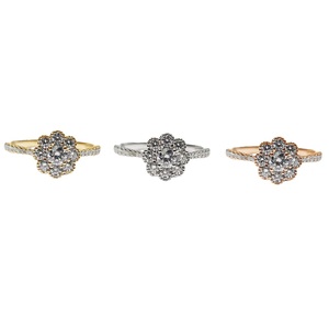 Hong Kong Supplier Jewellery Great Offer High Quality 18k Solid White Gold Real Diamond Cluster Wedding Rings Classic Pave - Product Image 4