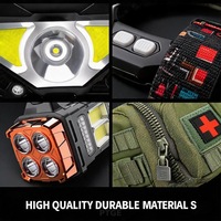 Kit d'éclairage solaire rechargeable PTGE pour l'extérieur, lampe de poche de camping, lampe frontale multifonctionnelle, tactique, d'urgence, de survie, de premiers secours