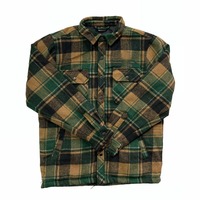 Veste matelassée décontractée pour homme en flanelle, à carreaux, boutonnée, avec grandes poches sur le devant, légère, chaude, en polyester et coton, pour l'hiver